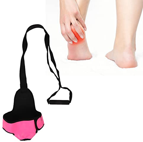 Stretchband, Yoga-Stretching-Gurt Elastischer Rosenroter Bein-Stretch-Gurt für Fasziitis, Übungsband-Gurt Stretching-Gurt mit Schlaufen für Reha, Pilates, Tanz und Gymnastik