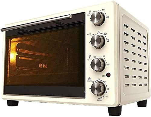 CAZARU Horno eléctrico de sobremesa Horno eléctrico de Gran Capacidad de 32 litros, Horno para Hornear doméstico, Potencia 1500W Horno Multifuncional de Tres Capas Totalmente automático