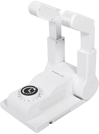 FORLIM Boot Dryer for Work Boots, Shoe Dryer with Heat Blower, Glove Dryer & Boot Warmer - 180° Adjustable Dry Rack - Telescopic Bendable Dry Ports - Intelligent Timer - White
