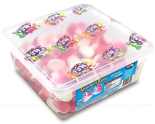 ESSENTIAL PRODUCTS FINI Strawberry Kisses Gummy Sweets Jellies, Mixed-Fruit, 1Kg Share Pack Chewy Jelly Christmas, Birthday, Easter, Halloween, Thank You Gift, Sharing Box, Great Sold by EPL