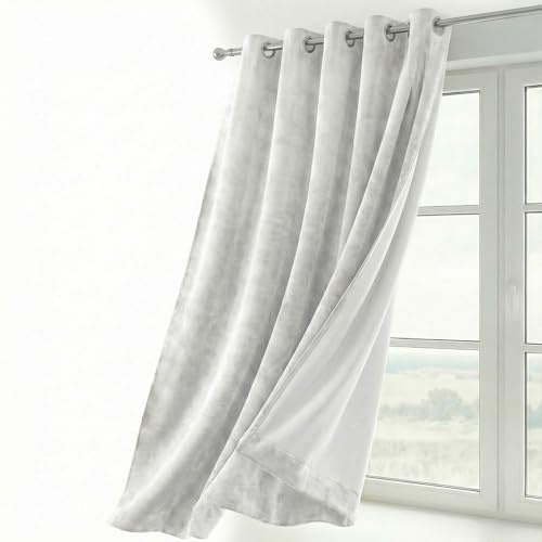 BEAUTEX Samtvorhang Ösen Weiß 140x225 cm Velvet Verdunkelung | Weicher Velvet-Samt, blickdicht, lichtmindernd, pflegeleicht, viele Farben und Größen