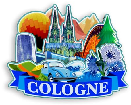 Quwsne Kühlschrankmagnet Köln Deutschland Kühlschrankmagnet Stadt Reise Souvenirs Touristengeschenke 3D klassische Sehenswürdigkeiten Handarbeit Handwerk Heimdekoration -1177
