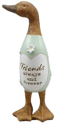 Shudehill Giftware Daisy Message Wooden Duck Ornament Gift - Family, Friends, Auntie, Daughter, Sister, Grandma, Nan or Mum Messages (Friends)