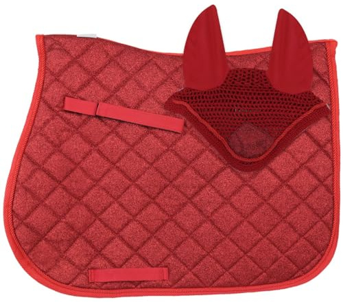 Horses Set Satteldecke + Mütze Bright, Stil und Komfort für Ihr Pferd von Sattelwaren (Rot, Pony)