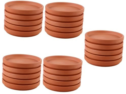 OFFSCH Lot De 5 Soucoupes en Terre Cuite pour Plantes en Pot Plateaux Dégouttage pour Pots Dintérieur 5 Pièces X 5