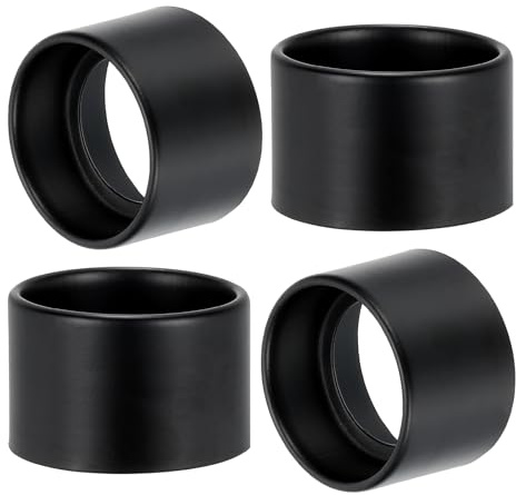 PATIKIL Light Socket Shade Ring, 4pcs E26 E27 Medium Base Metal Sockets Lock Ceramic/Porcelain Sockets with Thread Diameter 1-1/2 Inches for Hanging Lamp Holder, Black 35mm / 1.38
