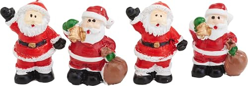 VBS Mini Père Noël Hanko, 4 pièces, figurines déco de Noël pour les projets de bricolage, décoration d'hiver et de Noël, idéal pour le DIY et les créations festives