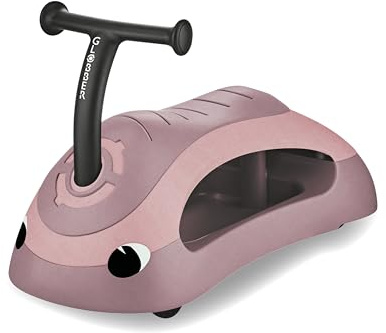GLOBBER Walk N' ROLL 2in1 ECO – Lauflernwagen & Rutschauto ab 1 Jahr, Eva-Rollen, nachhaltiger Kunststoff mit Strohfasern, 2in1 umbaubar, Beere