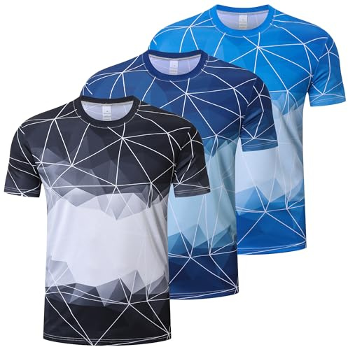 Cimic Sportshirt Herren Kurzarm Farbverlauf Sport Tshirts Funktionsshirt | Sport T shirts design mit bedrucktem, schnelltrocknend & atmungsaktiv, geeignet für Freizeit,Laufen, Fitness und Training