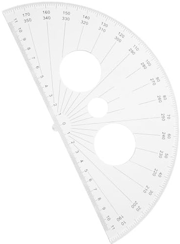 STOBAZA Multi-Function Plastic Protractor Half Circle Measurement Tool for Math Drafting School Geometry Students Teachers Portable Lightweight