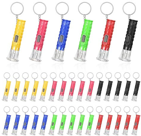 flintronic 30PCS Mini Torch Keychains, Mini LED Keychain Torch Light, Portable Pocket Keychain Light for Emergency Power Hiking, Camping, Outdoor Adventures, 6 Colors