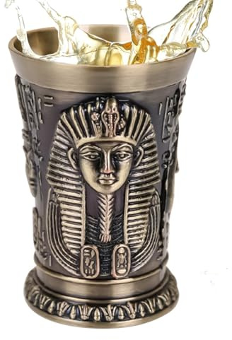 Acunny små shotglas – 30 ml zinklegering vintage egyptiska stenkannor, shotglas, för män kvinnor halloween whisky jul familj vänner fest semester häxor