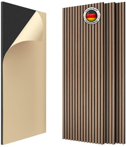 IZODEKOR Self-Adhesive Wall Panels, Acoustic Wood Panels, 3D Peel and Stick Wall Panels for Sound Insulation, 47.24 × 23.62 × 0.83, Living Room Wall Decor, 4-Pack – 2.88 m² / 21.16 lb, Dark