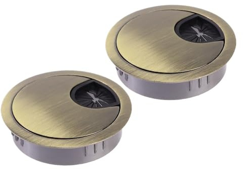 Desk Table Grommets 20Pcs Desk Table Cable Hole Cover Wire PC Computer Tidy 50mm/53mm/60mm/80mm for Home Office Table(Antique Brass,53mm)