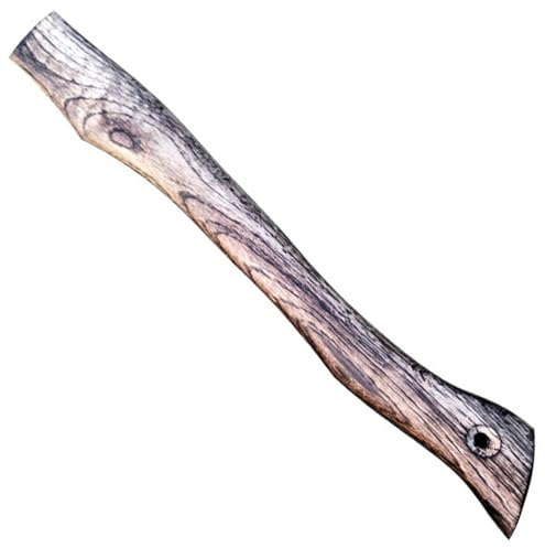 Axe Handle, Wood 17in Length Hatchet Handle with Wedge Retro Textured Hatchet Replacement Smooth Shock Resistant Axe Handles