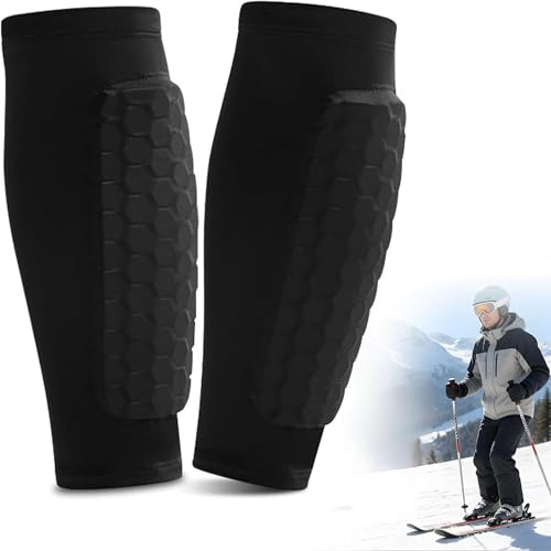 Skiguard Pro, Verdickte Schienbeinschoner Skifahren, Schienbeinschutz Fußball Herren, Kollisionsvermeidung Skiguard Socks, rutschfest und Atmungsaktiv, Geeignet für Jugendliche und Erwachsene