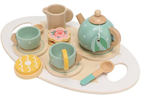 generic Juego de té de madera divertido para mejorar las habilidades de comunicación del lenguaje, juego de té de madera