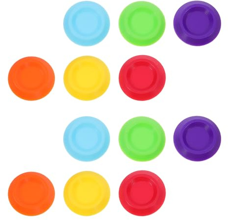 SUPVOX 12 Platos Comederos Pequeños para Cucarachas y Grillos, Cuencos Redondos de Plástico de 3,4 Cm, Alimentador para Insectos en Terrarios, Multiusos para Alimentación Color Aleatorio