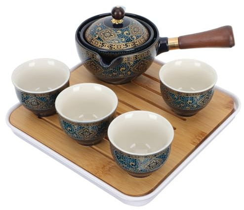 Generico Set Teiera Automatica in Ceramica Filtro e Bocchetta Olecranica, Resistente al Calore, Completa di Tazza e Coperchio, la Preparazione del Tè in Casa