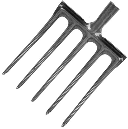 AKLOSIPY Grävgaffel i Högt Kolstål, 5-pinnars Spadgaffel för Trädgård, Gård och Gård, Arbetsredskap för Jordbearbetning, Kompatibel med 34 Mm Stolpar (5 Du)
