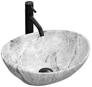 Rea Aufsatzwaschbecken Sofia Oval Modern (345x410 mm, Steinige Farbe)