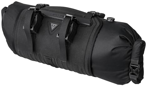 Topeak FrontLoader Bike Bag (Black) – 8L Waterproof Handlebar Bag for Bikepacking, Includes Removable Dry Bag, Quick-Release Mounts & Air Release Valve