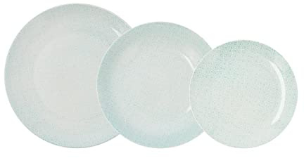 Bidasoa Infinit Vajilla de Porcelana Completa Moderna 18 Piezas |6 Platos Llanos |6 Platos hondos |6 Platos Postre