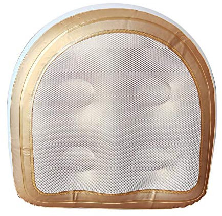 Kagodri Bath Pillow, Luxury Bath Cushion For Ergonomic Headrest With Mesh Cover Suction Cups Inflatable Booster Seat For Spa And Hot Tub Waterproof Design