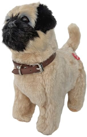 Uposao Elektronischer Plüschhund, Realistischer Hund, Interaktives Spielzeug, Pädagogisches Spielzeug, Plüschtier, Hund der Läuft und Bellt, für Kinder, Jungen und Mädchen