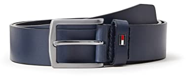 Tommy Hilfiger Herren Gürtel Denton Leather 3.5 aus Leder, Blau (Space Blue), 85 cm