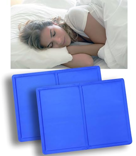 ShopHut 2-Pack Cooling Pillow Pads with Magic Gel Cushion can be Placed on Pillows, Mattress, Under The feet for Headache, Fever, Night Sweats and Cool Pillows for Sleeping, Large [40 x 30 cm]
