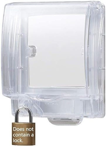 Baby Safety Electrical Plug Socket Cover Weatherproof Single Switched Socket Protection Safety Design Cover Box for Home and School (Transparent)