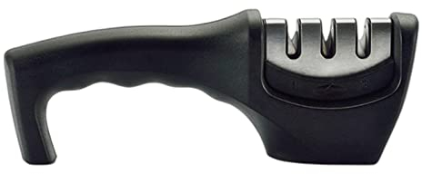 SHUIZONG Affilacoltelli Cucina Blade per Lucidatura Affilatrice A 3 Stadi con Lama di Diamante in Ceramica in Acciaio Inossidabile per Tutti I Coltelli Whetstone-Black