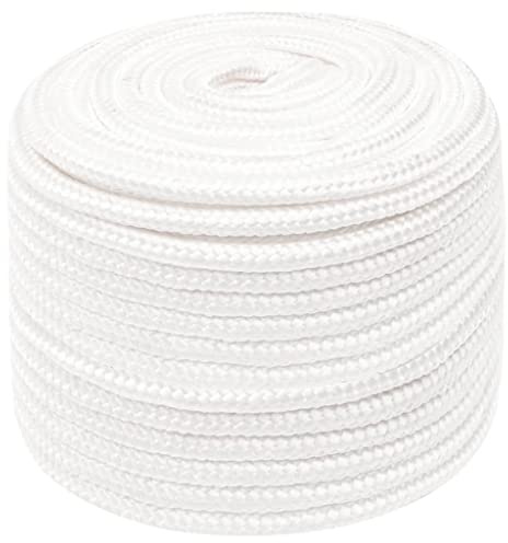 vidaXL Bootsseil Ankerleine Festmacher Tauwerk PP Leine Seil Tau Polypropylenseil Geflochten Flechtleine Weiß 14mm 50m Polypropylen