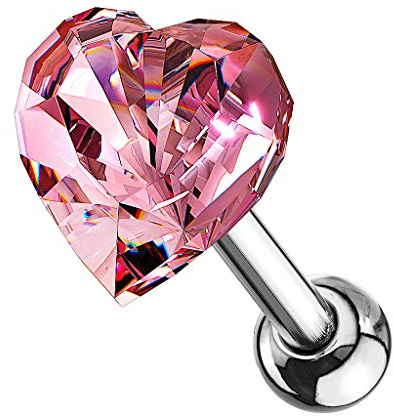 Taffstyle Tragus Knorpel Piercing Kristall Herz Stecker Stud