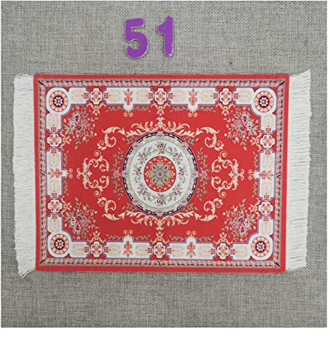 Egurs Mauspad Teppich Muster Perser Stil Orientteppich Mini Teppich Untersetzer mit Quaste Computer Zubehör Bunte Glasuntersetzer Glascoaster 51#