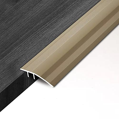 TONZN Übergangsprofil, Rutschfester Flacher Übergang für Boden und Tür, Aluminium-Übergangsschwelle für Holz-/Fliesen-/Laminatböden, Champagnerfarbe ()