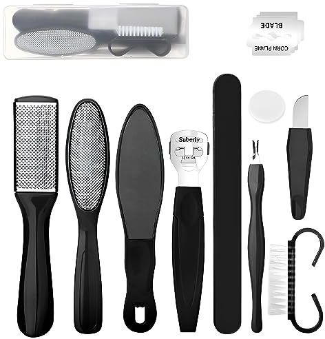 RZMZBY 10 Pezzi Kit Pedicure Professionale da Lime di Strumenti,Raspa Piedi Professionale,Kit per Pedicure,Lima per Piedi,Rimuove la Pelle Morta