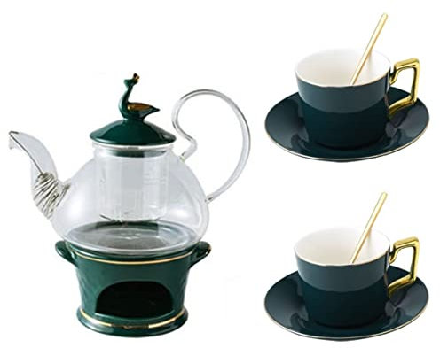 Service a The Service à Thé Service À Thé 7 Pièces Service À Thé Européen Pour 2 Personnes Mariage Avec Chauffe-bougie Théière En Verre Bouilloires À Thé Pour La Maison Service à Café Service Japonais