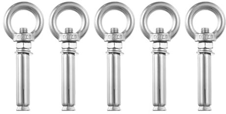 QUARKZMAN Perno de Ojo de Expansión con Anillo de Elevación, 10 Piezas M8X70 mm de Acero Inoxidable 304 con Tornillo de Expansión para Pared de Concreto y Ladrillo