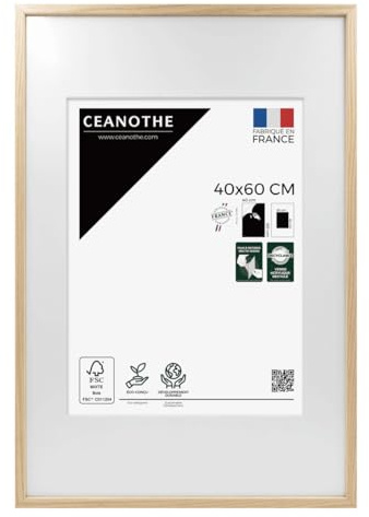 Ceanothe Cadre Photo Bois Chêne 40x60 cm avec Passe-Partout ALBA