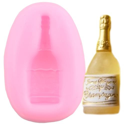 XMOLDNMS Champagne Bottle Silicone Molds Wine Bottles Fondant Mold For Cake Decorating Cupcake Topper Candy Chocolate Gum Paste Polymer Clay ﻿