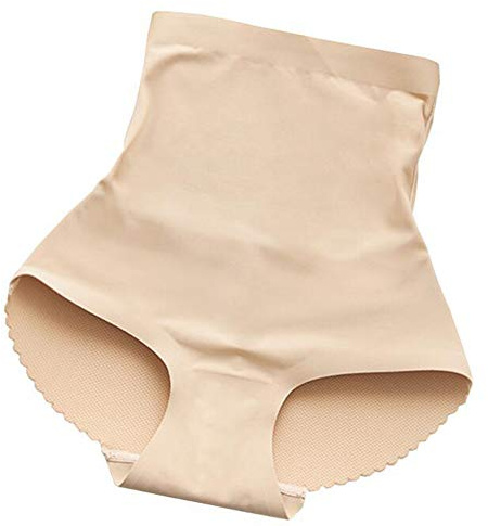 HIFFEY Intimo da Donna Lingerie Controllo della Pancia Body Shaper Culo Finto Slip Sollevatore Lady Mutandine Push up con Culo Imbottito in Spugna (Color : Beige, Size : XL)