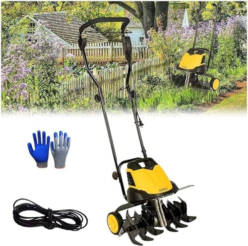 MaiBuL LNNW Tiller Rotavator Garden Gear Motozappa elettrica da Giardino, motozappa, 6 Lame, profondità di Lavorazione 22 cm, Larghezza aratro 45 cm coltivatore di Terreno Attrezzo da Giardinaggio
