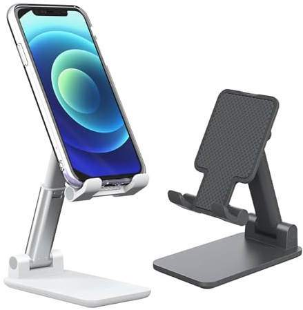 VIKY Handy Ständer 2 Stück, Multi-Winkel/Höhenverstellbarer Handy Halterung, Handyständer für Tisch Kompatibel mit Handys und Tablets mit Einer Größe von 4 bis 13 Zoll