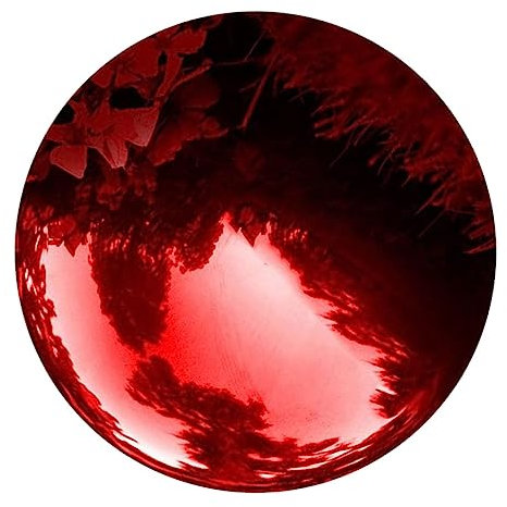 EPASHA Gartenkugeln, Gartenkugel, polierte Hohlkugel, reflektierende Gartenkugel, Traubenkugel aus Edelstahlmetall (Farbe: Rot, Größe: 500 mm)(Red,350MM)