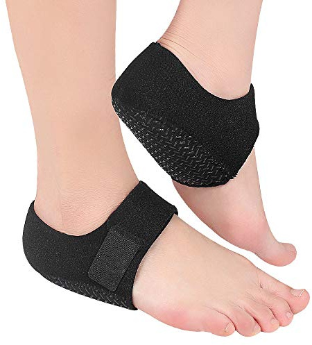 Heel Cups, Anti-Slip Gel Heel Pads, Adjustable Heel Protectors Cushion for Heel Pain Relief for Men & Women (Large)