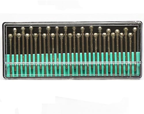 Schleifnadelkopf, 30 Stück, Körnung 150, Diamant-Frässtift-Set, zum Schnitzen, Gravieren, Bohren, Schleifwerkzeuge, Kugel 1,5 mm, Schaft 3 mm