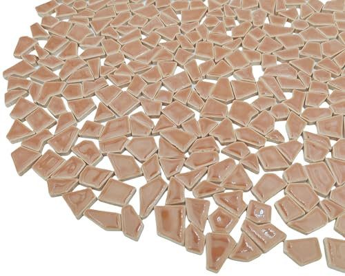 Piastrelle per mosaico irregolari in ceramica, 500 g, 0,5-2 cm, piccole pietre per mosaico fai da te, artigianato, hobby, arte, decorazione da parete della casa (marrone)