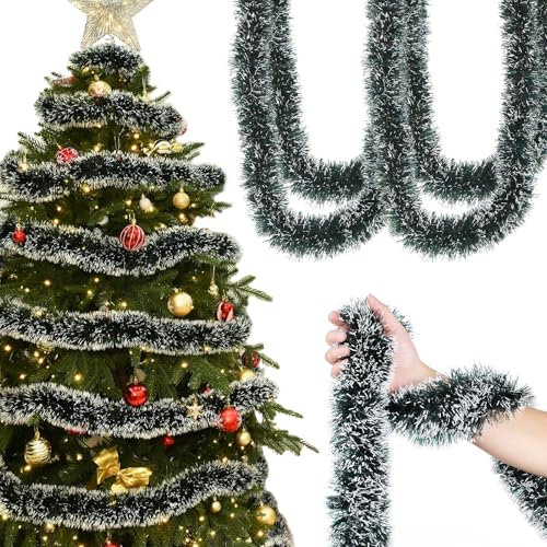 YANXINKE 5 Stück 2m Weihnachtsgirlande, Künstliche Tannengirlande, Girlande Tannengrün Christmas Garland, Girlanden Deko Weihnachten, Girlande Weihnachten Outdoor, für Weihnachtsdekoration,Kamin